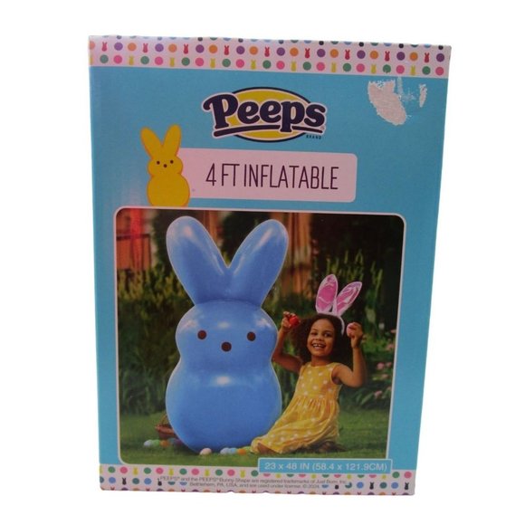 Classic Peep Blue 4ft Inflatable Easter Bunny New In Box - Picture 1 of 12